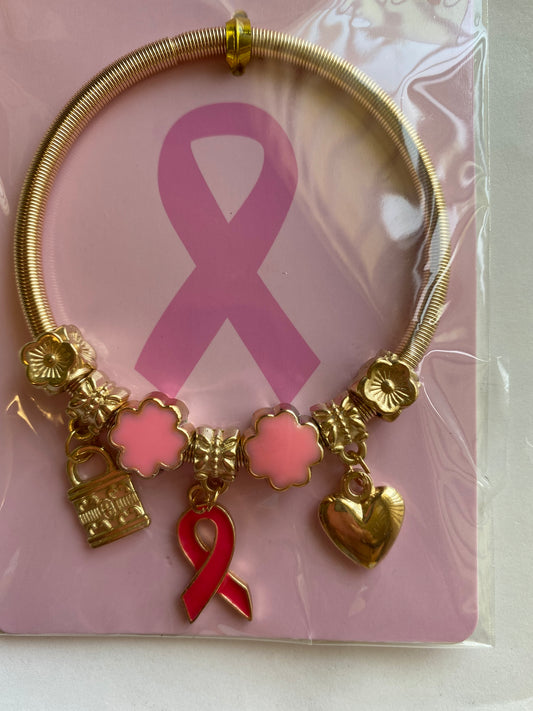 Breast Cancer awareness charm bracelet