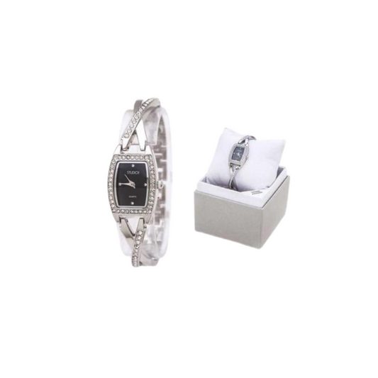 Crystal Bezel Bracelet Watch Gift Set